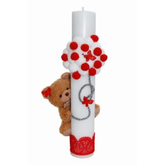 lumanare cu ursulet model dnk 6 rosu