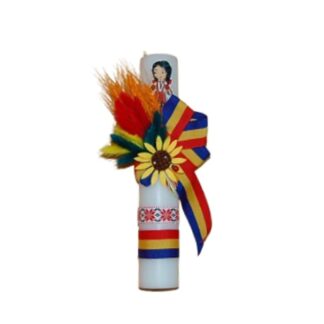 lumanare botez, motiv traditional pentru fata