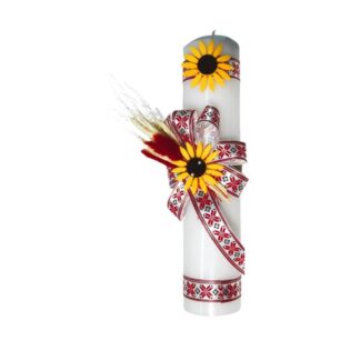 lumanare botez, motiv traditional, pentru fetite