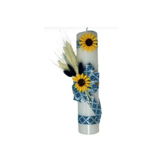 Lumanare botez, motiv traditional, pentru baiat