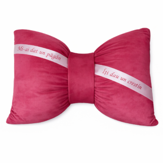 perna catifea grena pentru botez, 60x40cm, cu panglica brodata