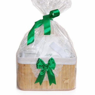 trusou botez+set baita in cutie rotunda bleumarin